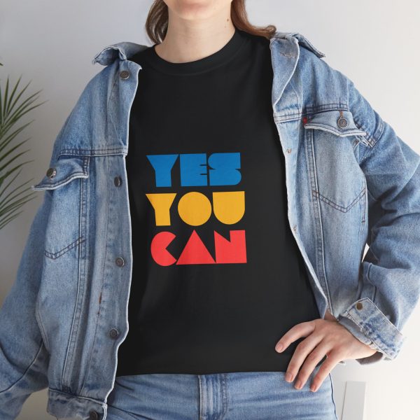 Motivational T-Shirt with 'YES YOU CAN' Design, Unisex Tee for Fitness, Positive - Image 8