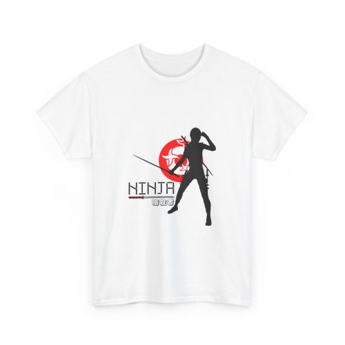 Unisex Black Ninja Assassin T-Shirt with Red Katana Design
