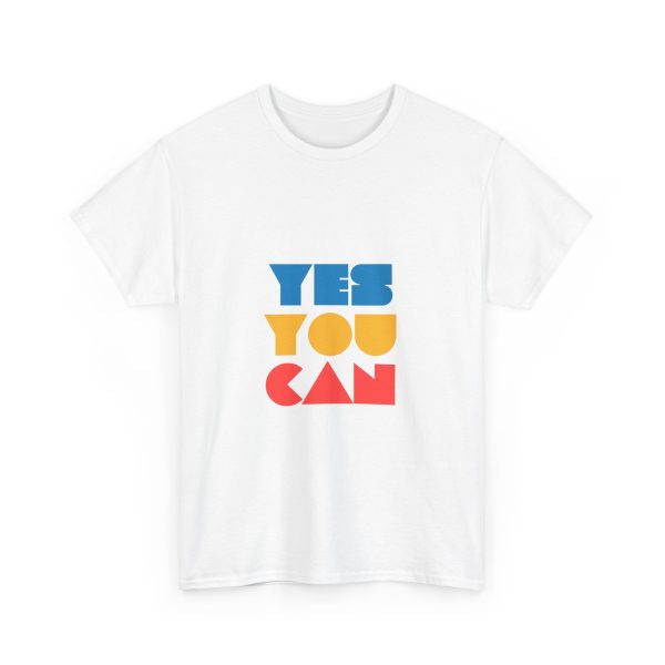 Motivational T-Shirt with 'YES YOU CAN' Design, Unisex Tee for Fitness, Positive