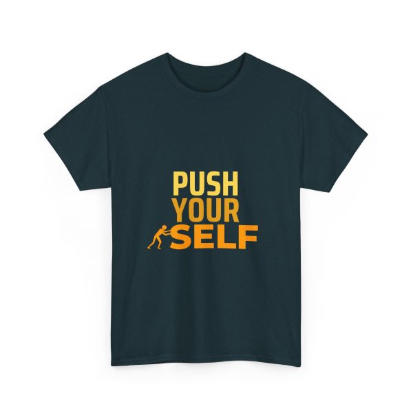 Motivational Fitness Tee - Push Your Self, Workout Shirt, Gym Top, Unisex Cotton T-Shirt, Fitness Apparel, Gift for Gym Lovers - Image 5