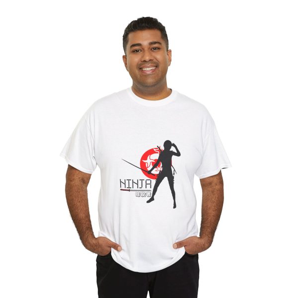 Unisex Black Ninja Assassin T-Shirt with Red Katana Design - Image 3