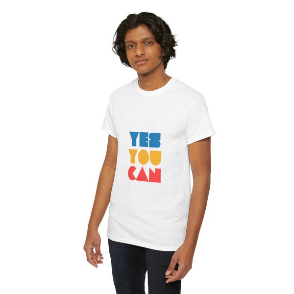 Motivational T-Shirt with 'YES YOU CAN' Design, Unisex Tee for Fitness, Positive - Image 3
