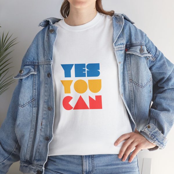 Motivational T-Shirt with 'YES YOU CAN' Design, Unisex Tee for Fitness, Positive - Image 4