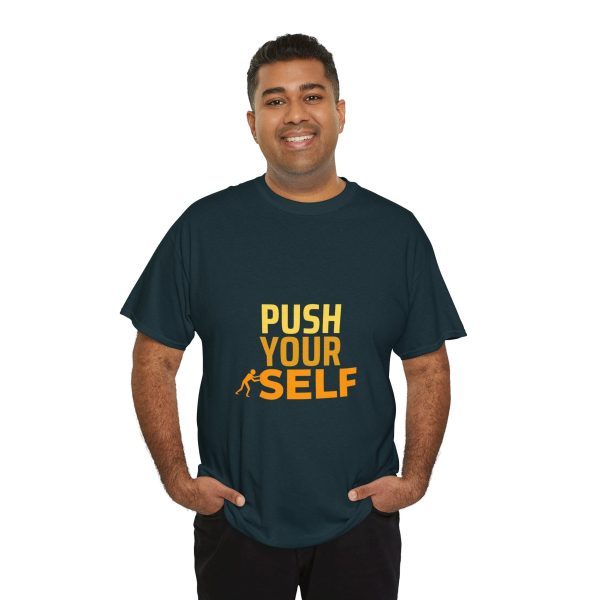 Motivational Fitness Tee - Push Your Self, Workout Shirt, Gym Top, Unisex Cotton T-Shirt, Fitness Apparel, Gift for Gym Lovers - Image 7
