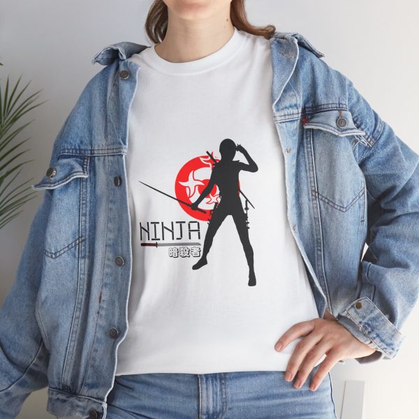 Unisex Black Ninja Assassin T-Shirt with Red Katana Design - Image 4