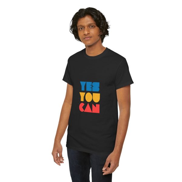 Motivational T-Shirt with 'YES YOU CAN' Design, Unisex Tee for Fitness, Positive - Image 7